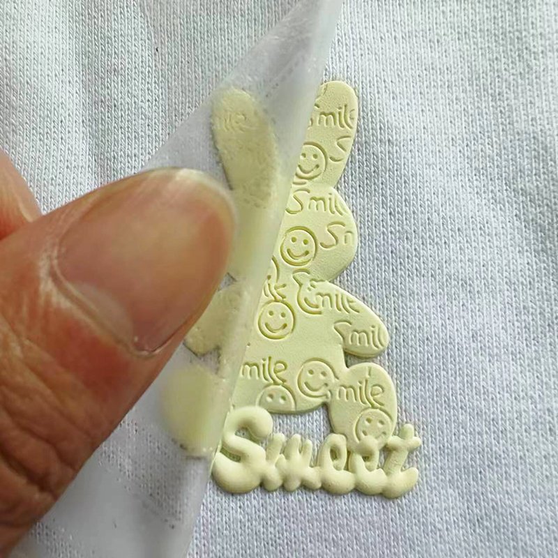 TPU Embossed Heat Transfer Printing Label Pp Bag Washable for Clothing Factory Customized 3D Environmentally Friendly Silicone