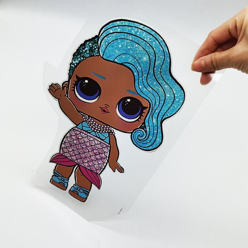 Ready to ship cartoon girl doll princess design screen printed plastisol transfers dtf printing transfer for garment