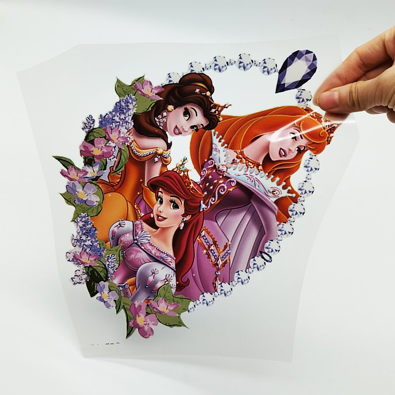 Ready to ship cartoon girl doll princess design screen printed plastisol transfers dtf printing transfer for garment