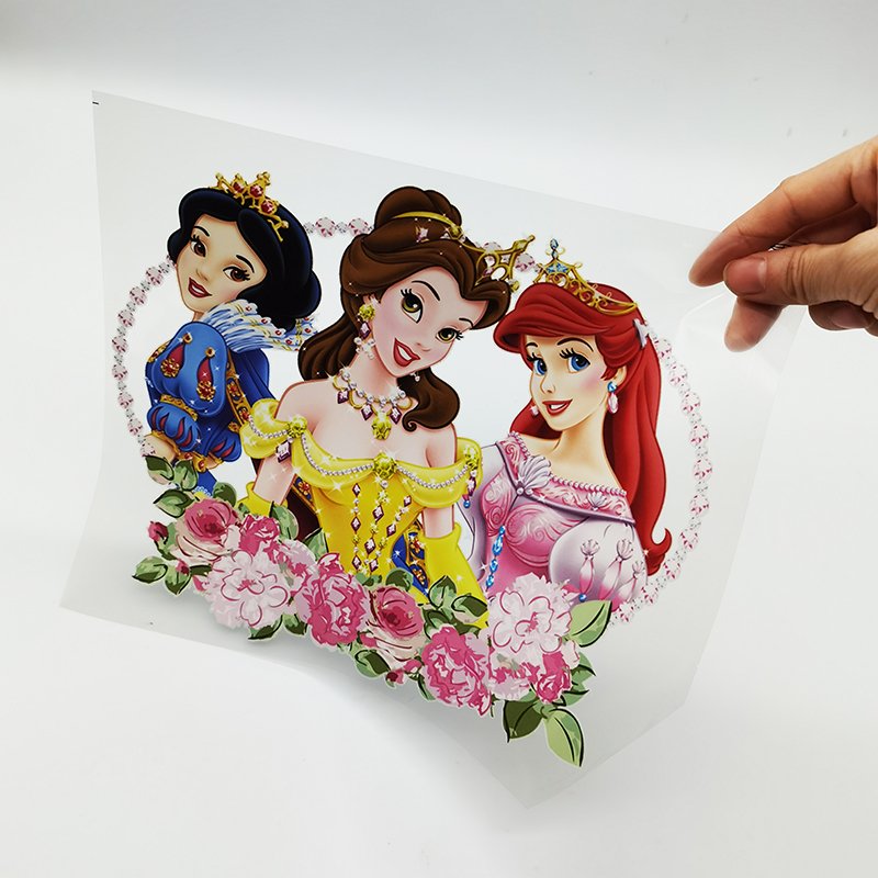 Ready to ship cartoon girl doll princess design screen printed plastisol transfers dtf printing transfer for garment