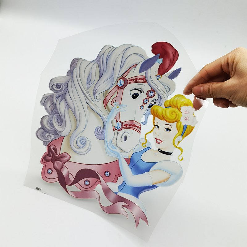 Ready to ship cartoon girl doll princess design screen printed plastisol transfers dtf printing transfer for garment