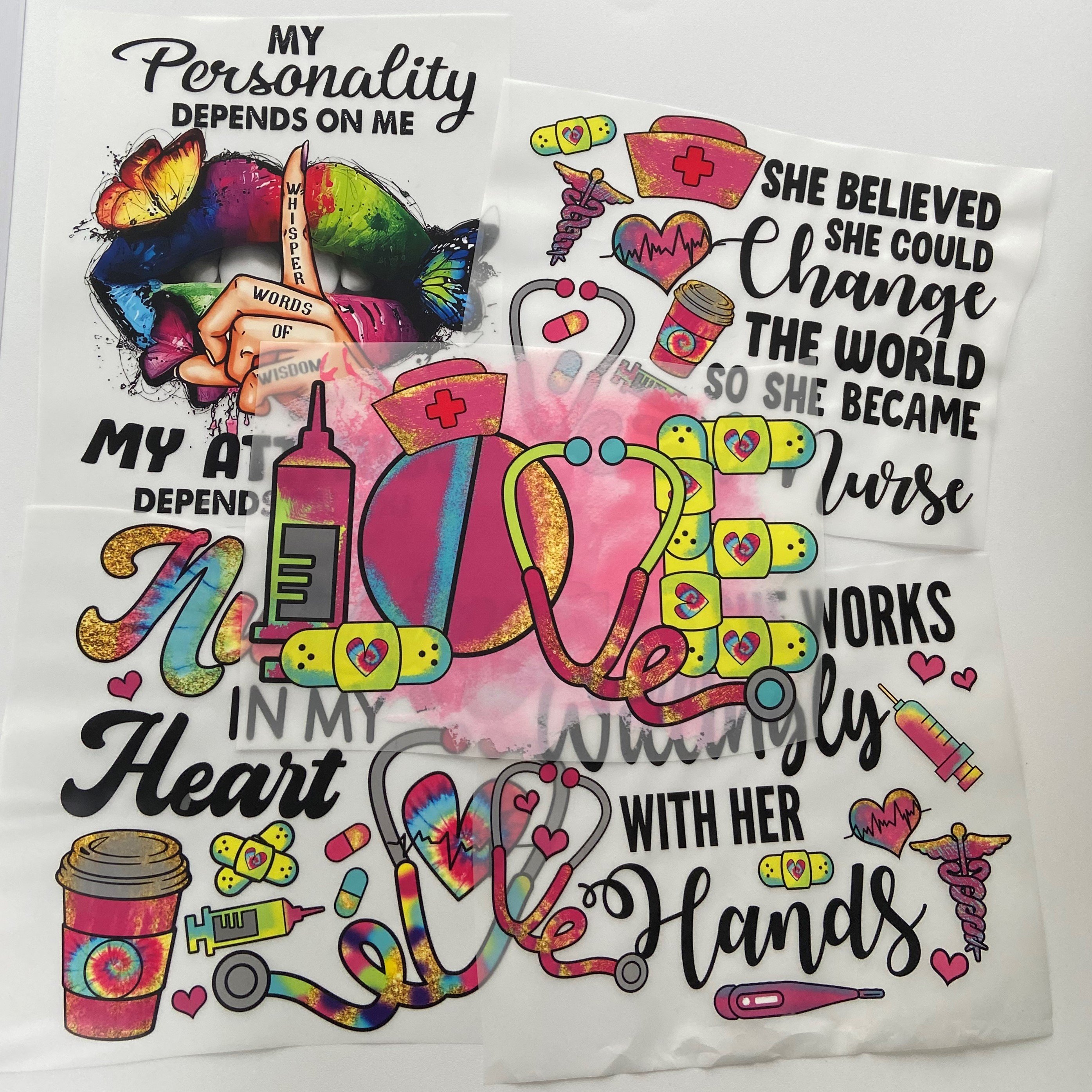 Ready to Press on T-shirts Jeans Canvas Bags Custom High Quality Diy Design Heat Transfer Printing Garment Custom Color 10 Pcs