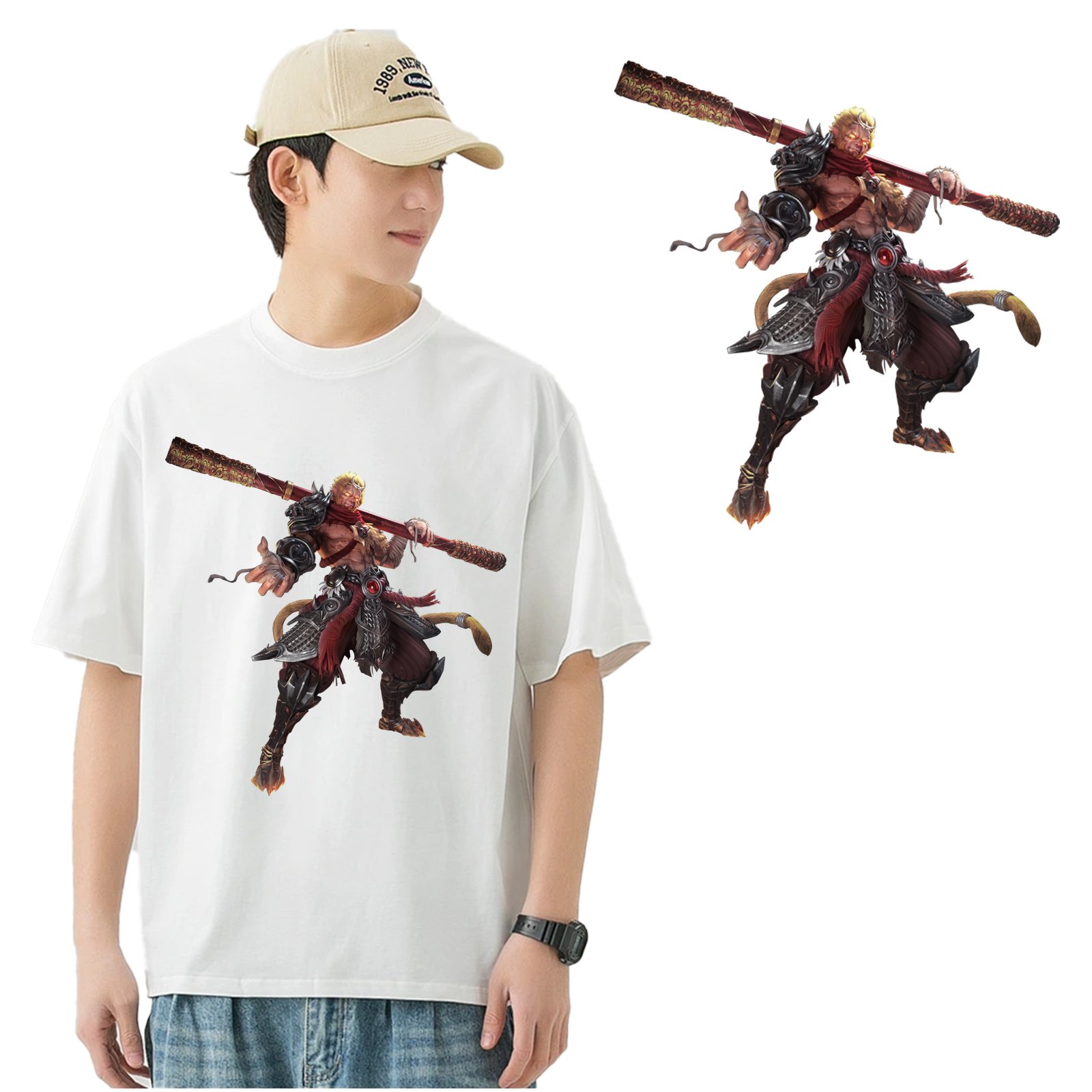 Black Myth Goku Transfer Printing Ready To Press Heat Transfer For Custom Screen Printing Design T-shirt Hoodie Dtf Stickers