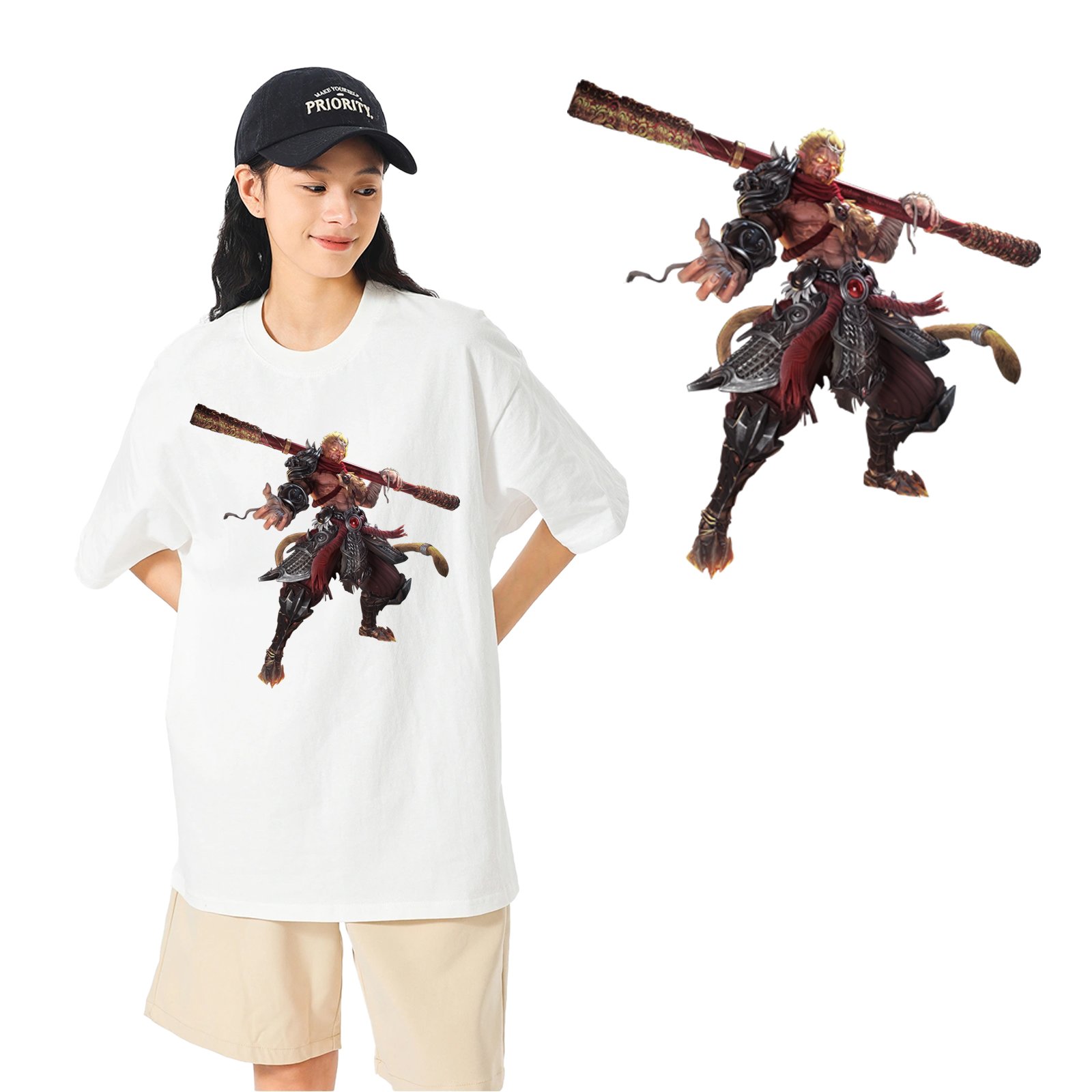 Black Myth Goku Transfer Printing Ready To Press Heat Transfer For Custom Screen Printing Design T-shirt Hoodie Dtf Stickers