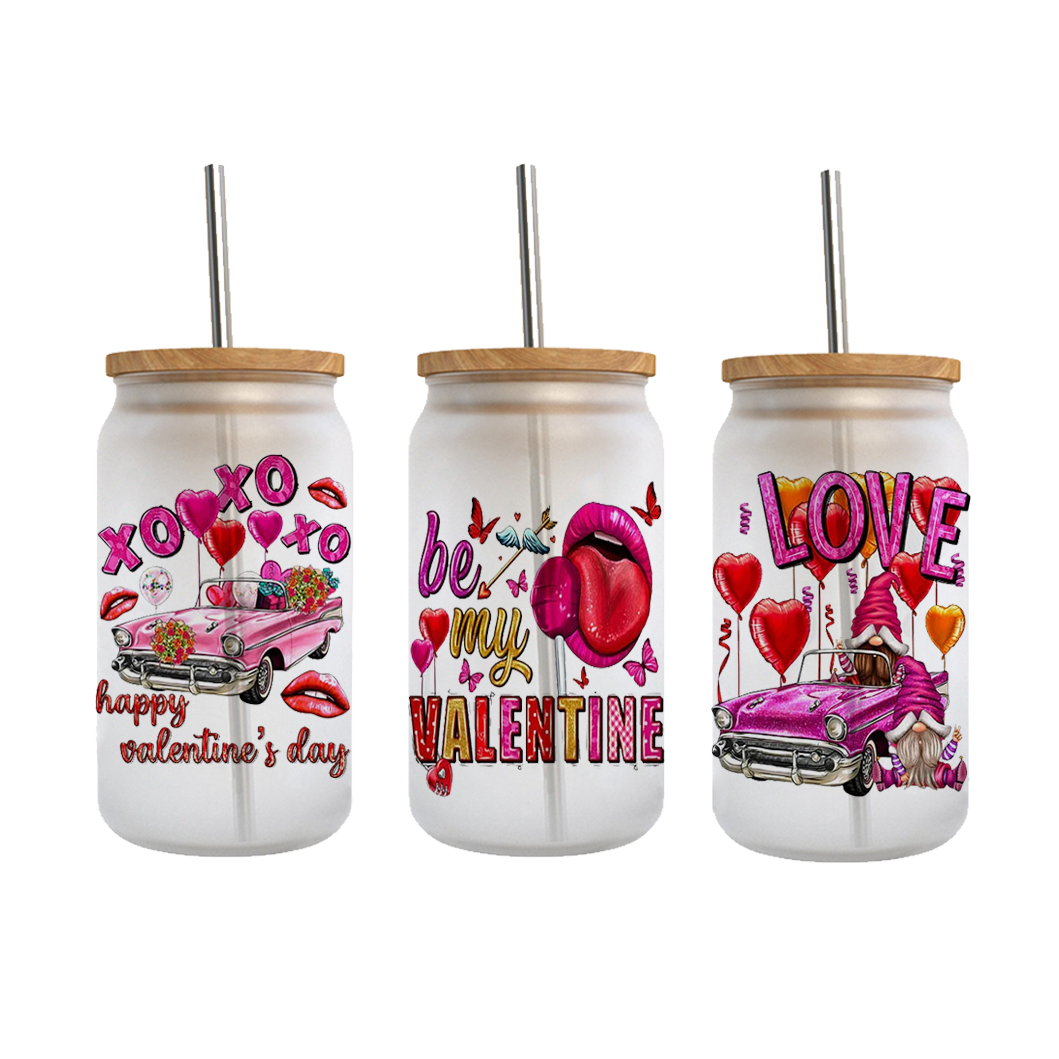 UV-DTF Best Wholesaler UV DTF Cup Transfers Valentines Day Decals Waterproof Sticker for 12oz 16oz cup wrap transfer