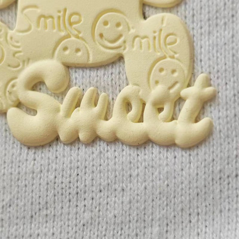 Wholesale Custom Clothing Heat Transfer Printing Label TPU 3d Embossed Silicone Logo Printing PVC Badge for T-shirts Pp Bag