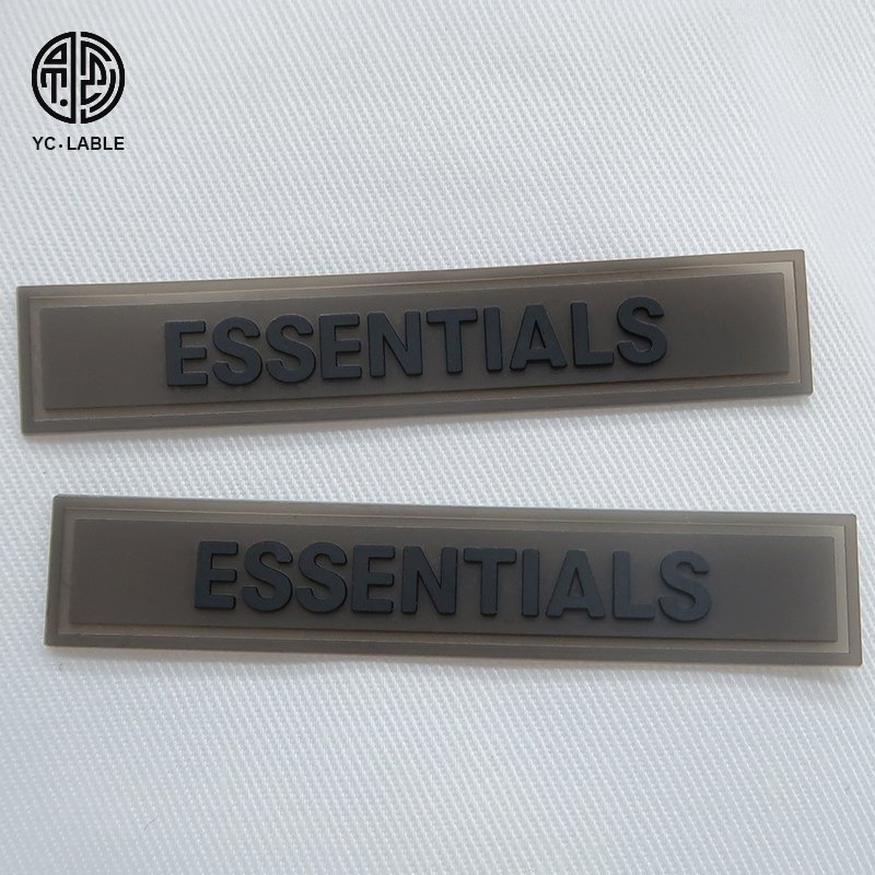 Custom rubber logo silicone heat transfer garment labels