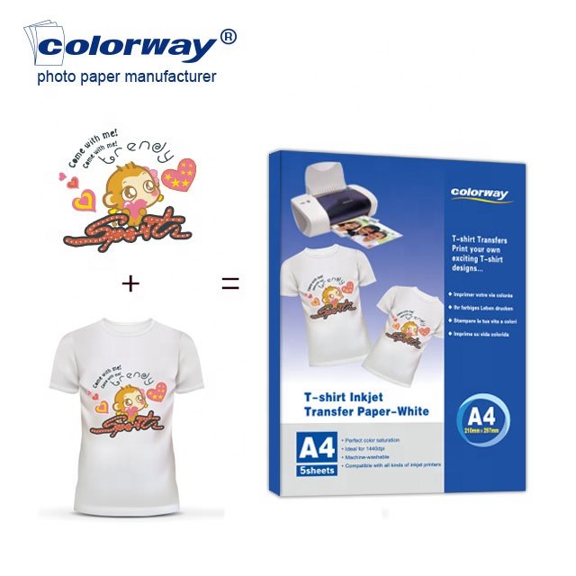 A4 Size Inkjet Light Heat Transfer Paper for Cotton fabrics