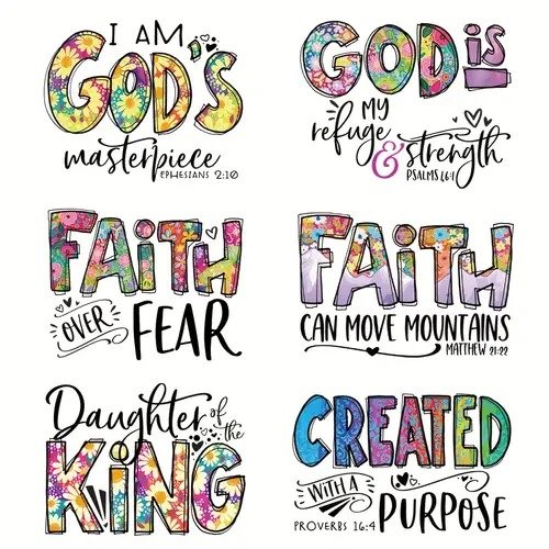 custom design God All Things Are Possible Faith Strength Jesus Iron On Washable Plastisol DTF Heat Transfer prints on garments