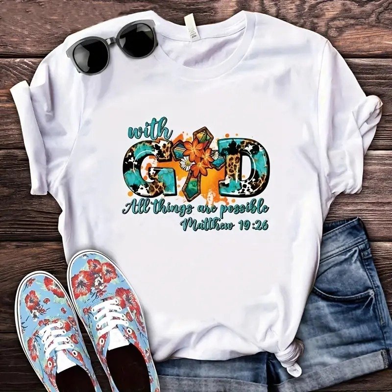 custom design God All Things Are Possible Faith Strength Jesus Iron On Washable Plastisol DTF Heat Transfer prints on garments