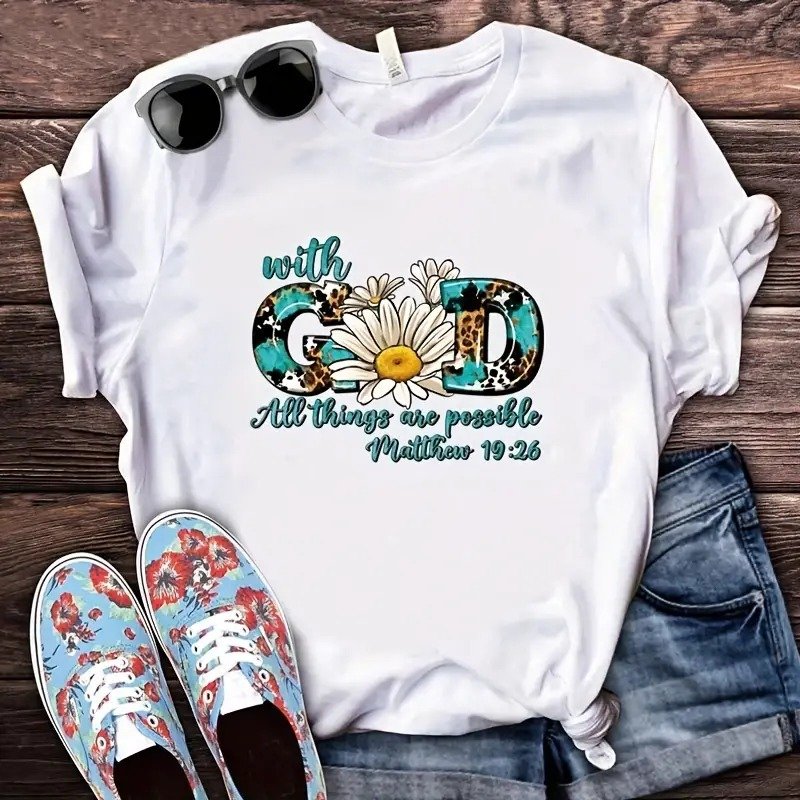 custom design God All Things Are Possible Faith Strength Jesus Iron On Washable Plastisol DTF Heat Transfer prints on garments