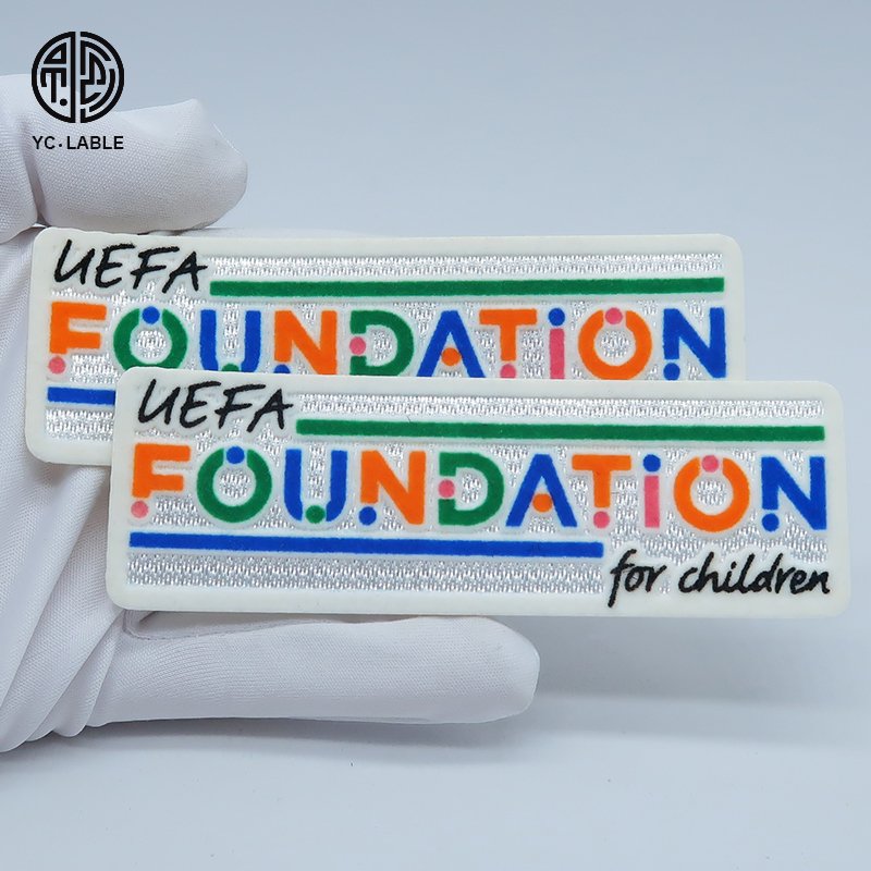Custom Heat Transfer Heat Press Logo 3D washable Embossed PVC Rubber Flock Silicone Iron-on Patch Printing Labels For Garments