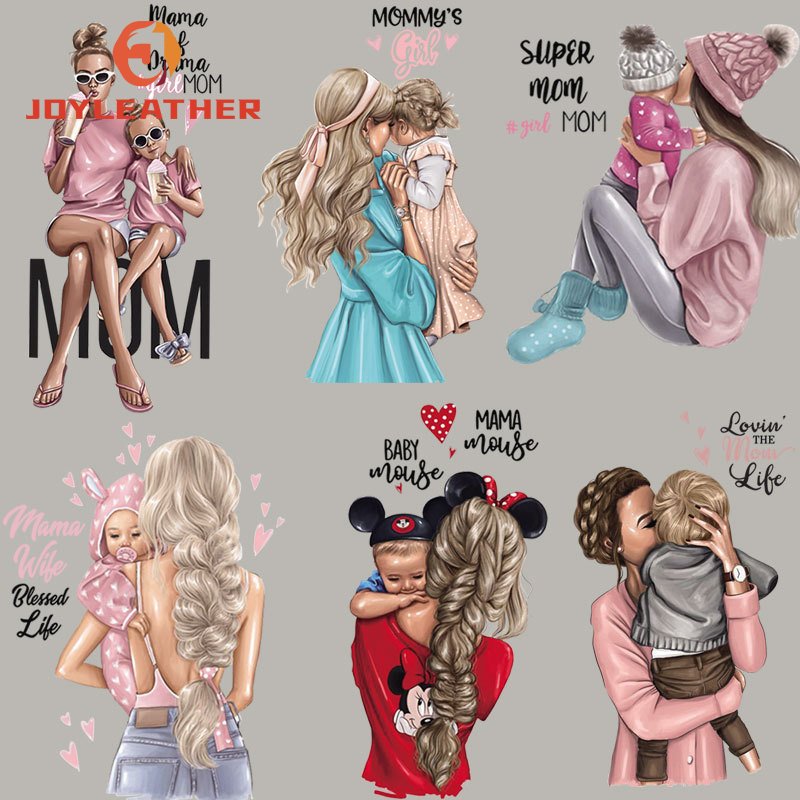 Wholesale Plastisol Mother Baby family T-shirt Custom Mother's Day Screen Print Heat Transfers