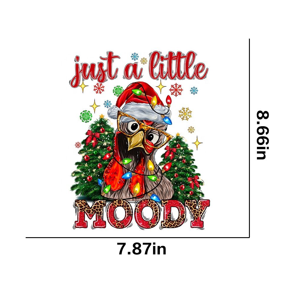 Custom Christmas UV DTF Transfer Paper Soft Film Designs Ready to Press for T-Shirts & Bags Heat Transfer Printing Method