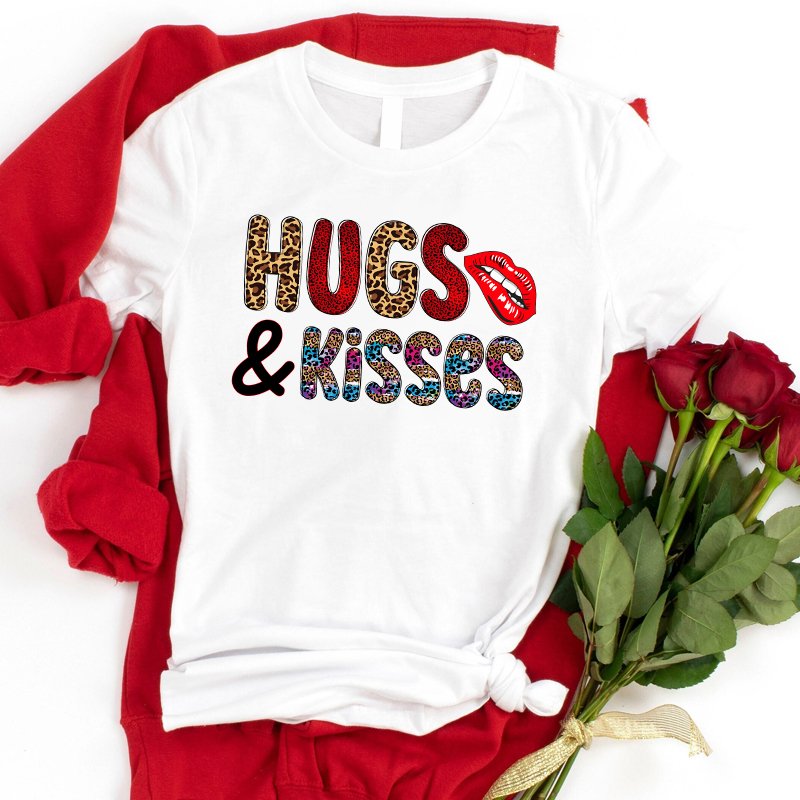 Hugs and Kisses Valentine's Day DTF transfer Print