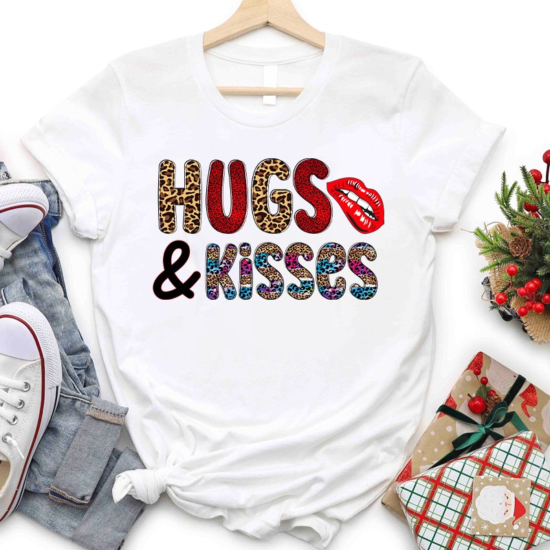 Hugs and Kisses Valentine's Day DTF transfer Print