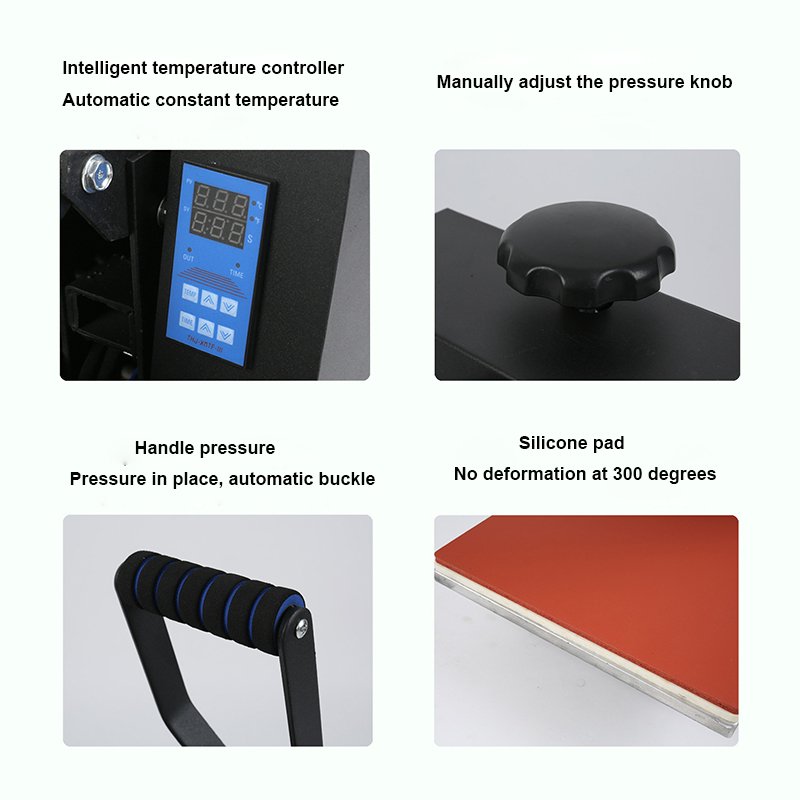 Hot Sale 1800W Digital 38*38 Heat Transfer Printing Sublimation Machine Portable Heat Press Machine for T-shirt Tote Bag