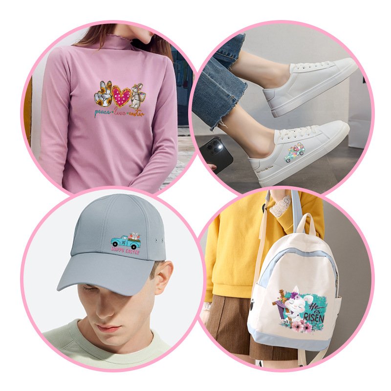 Spot Wholesale Easter Pattern Custom Printable Plastisol Vinyl Film Designs Sticker Logo Heat Transfer Designs For T Shirts