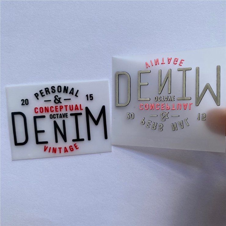 Custom Rubber 3D Raised Patch Effect Brand Name Embossing Logo Iron On Clothing Label Silicone Heat Transfer Printing