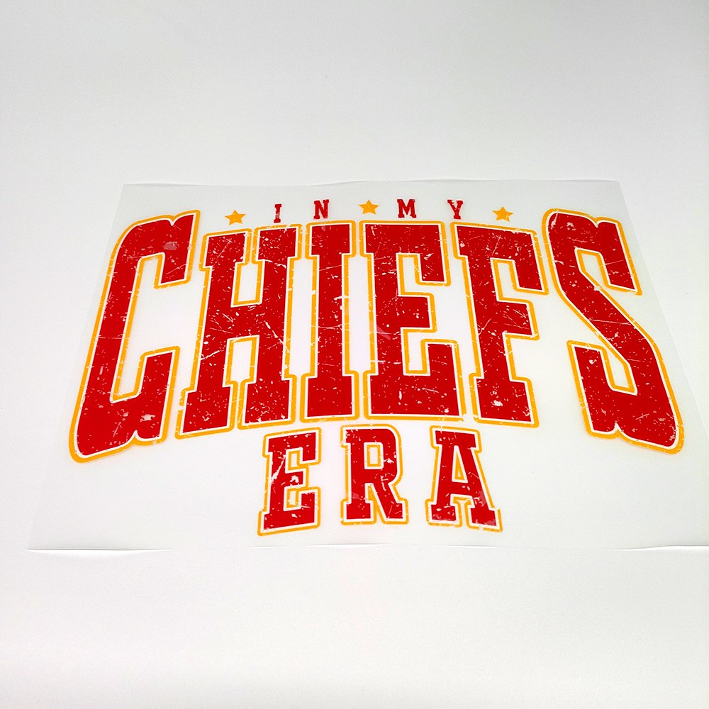 Custom dtf heat Transfer Sticker Manufacturers Designs Pattern NFL team Logo plastisol chiefs dtf Heat Transfer For t-shirt