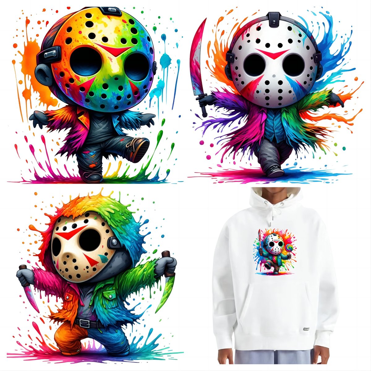 High Quality Factory Custom Dtf Printing Label Transfer Printing Vinyl Transfer Sticker for T-shirt Heat Transfer Halloween QZYY