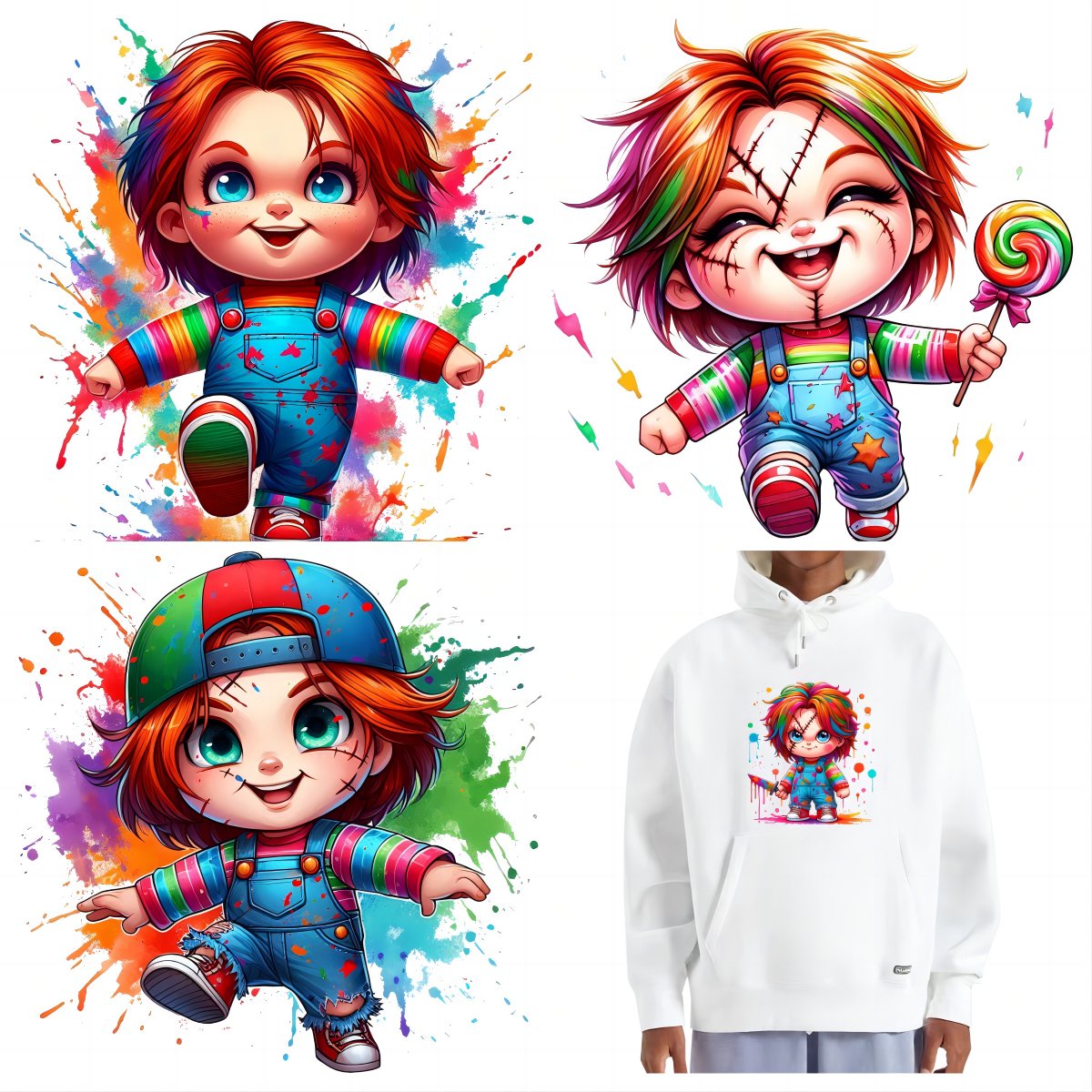 High Quality Factory Custom Dtf Printing Label Transfer Printing Vinyl Transfer Sticker for T-shirt Heat Transfer Halloween QZYY