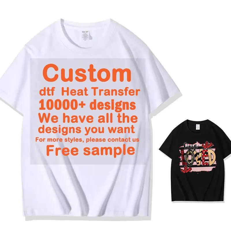 Wholesale Heat Transfer Sticker Transfer Printing Christmas Brand Design Custom Transfers Dtf Stickers For T-Shirts