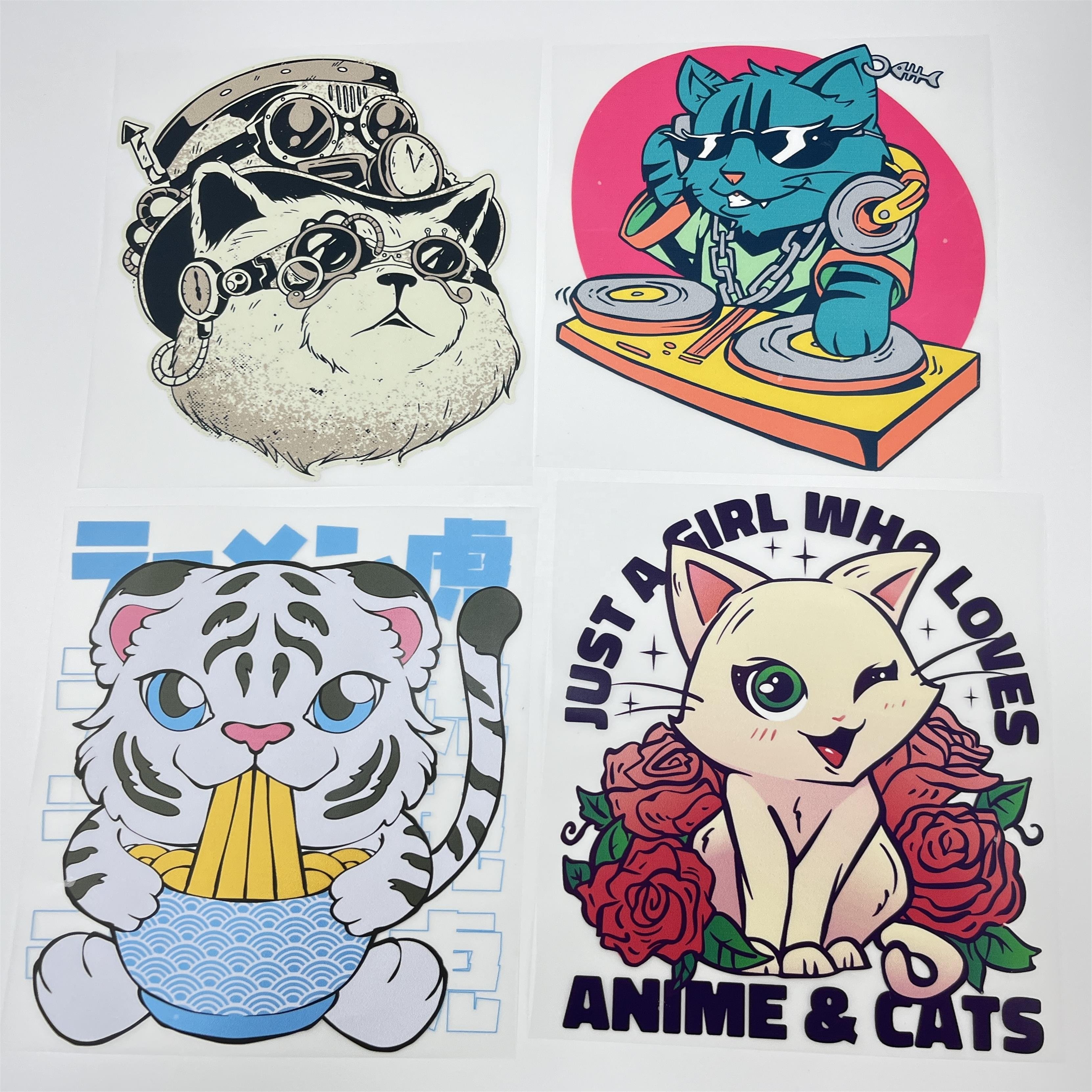 Wholesale factory waterproof vinyl dtf transfers multi size transfer printing ready to ship custom heat transfer for t-shirt