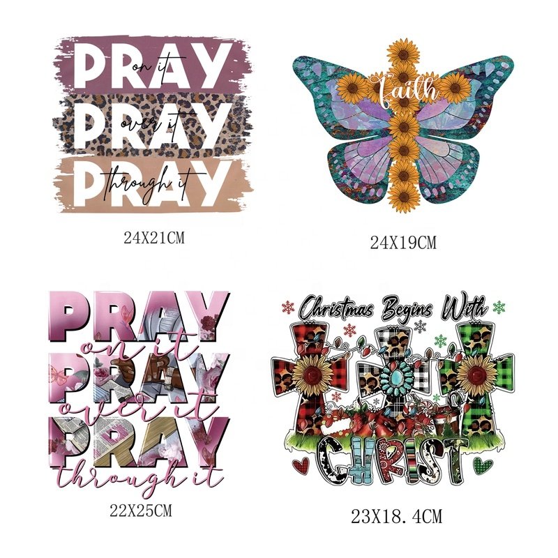 81 Styles Religious Christian Jesus DTF Transfer Patches Plastisol DTF Printing Christian Heat Transfer Sticker Iron On Patch