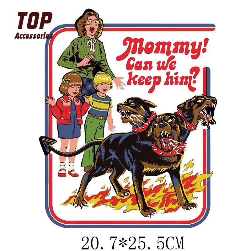 Washable T-Shirt Heat Transfer Sticker Girl Color Screen Printing Design Boys Film Logo Figures Press-on DTF Heat Garment Labels