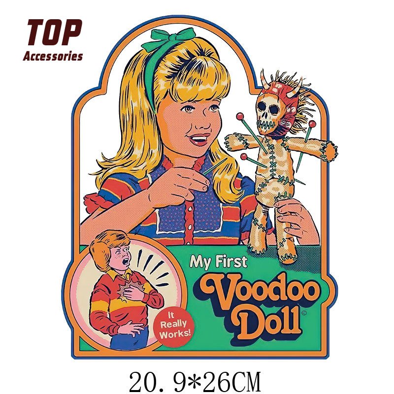 Washable T-Shirt Heat Transfer Sticker Girl Color Screen Printing Design Boys Film Logo Figures Press-on DTF Heat Garment Labels