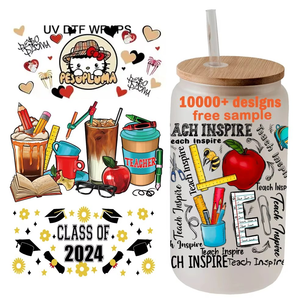Wholesale DIY UVDTF Sticker 10000+ Designs Waterproof and Washable Custom Size for Mugs Heat Transfer Printing