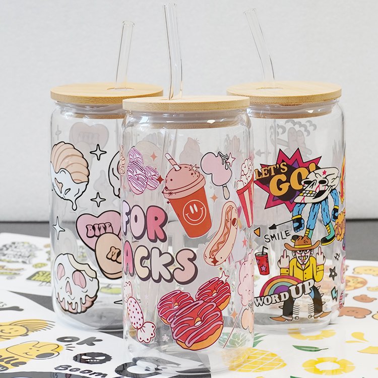 High Quality Wholesale Hot Sale 6000 New Design Waterproof uvdtf Cup Wraps 3D Transfer Label Stickers