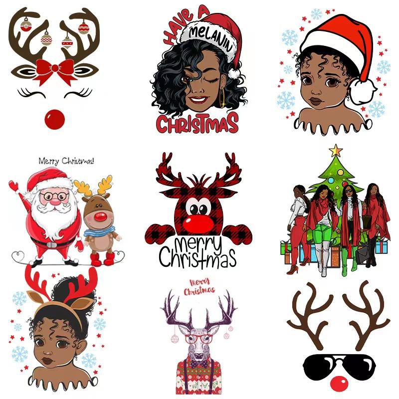 NO MOQ Christmas DTF Transfers Custom Heat Transfer Dtf Transfers Designs Ready To Press For Garment