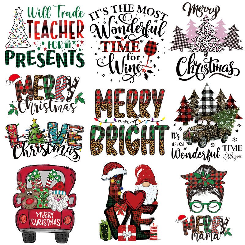 NO MOQ Christmas DTF Transfers Custom Heat Transfer Dtf Transfers Designs Ready To Press For Garment