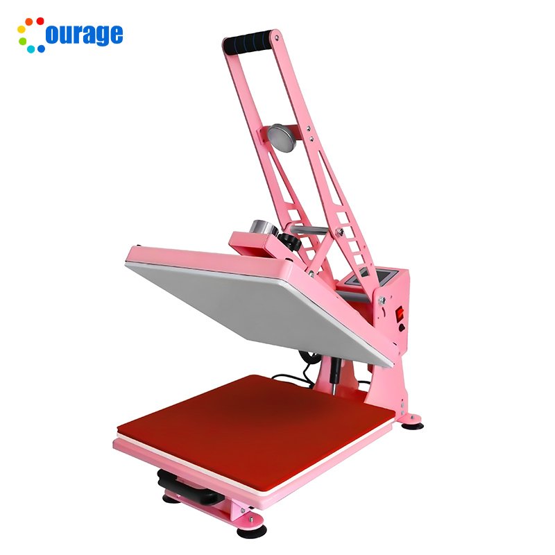 Automatic release 38*38cm sublimation printing heat press machine silding plate pink heat transfer machine