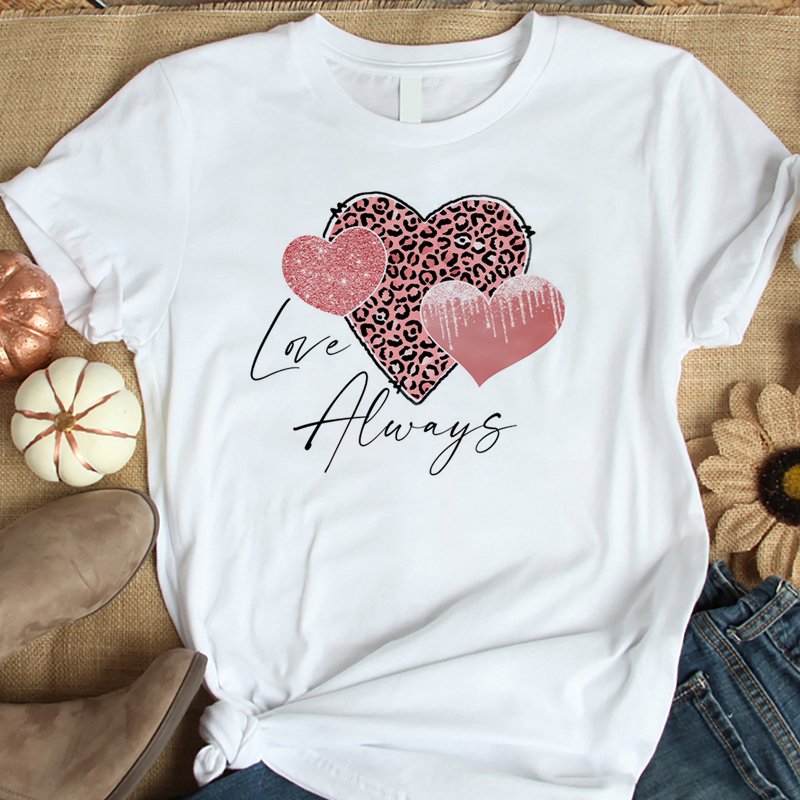 Wholesale Custom Valentines' Day Heat Press Sticker DTF Custom Logo Transfer Printing For Cloth Garment Heat Transfer Plastisol