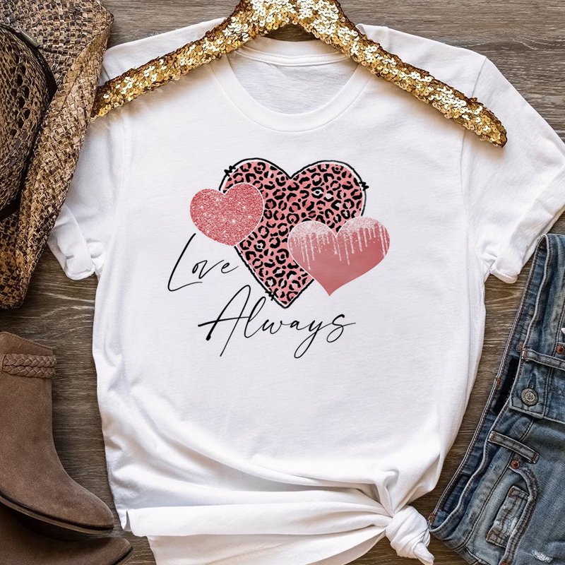 Wholesale Custom Valentines' Day Heat Press Sticker DTF Custom Logo Transfer Printing For Cloth Garment Heat Transfer Plastisol