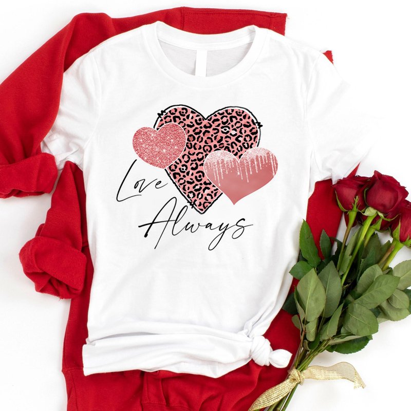Wholesale Custom Valentines' Day Heat Press Sticker DTF Custom Logo Transfer Printing For Cloth Garment Heat Transfer Plastisol