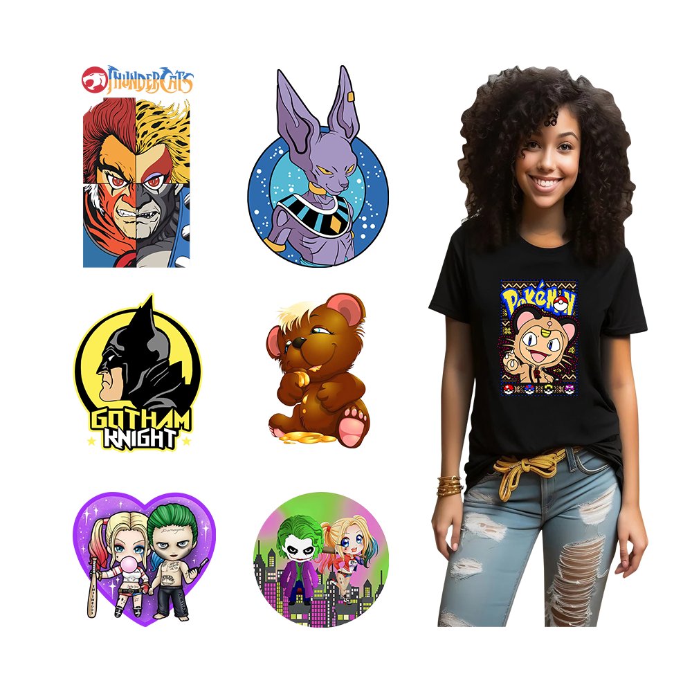 Wholesale Custom Dtf Transfer Heat Transfer Design Custom DTF Transfer animated cartoon logo