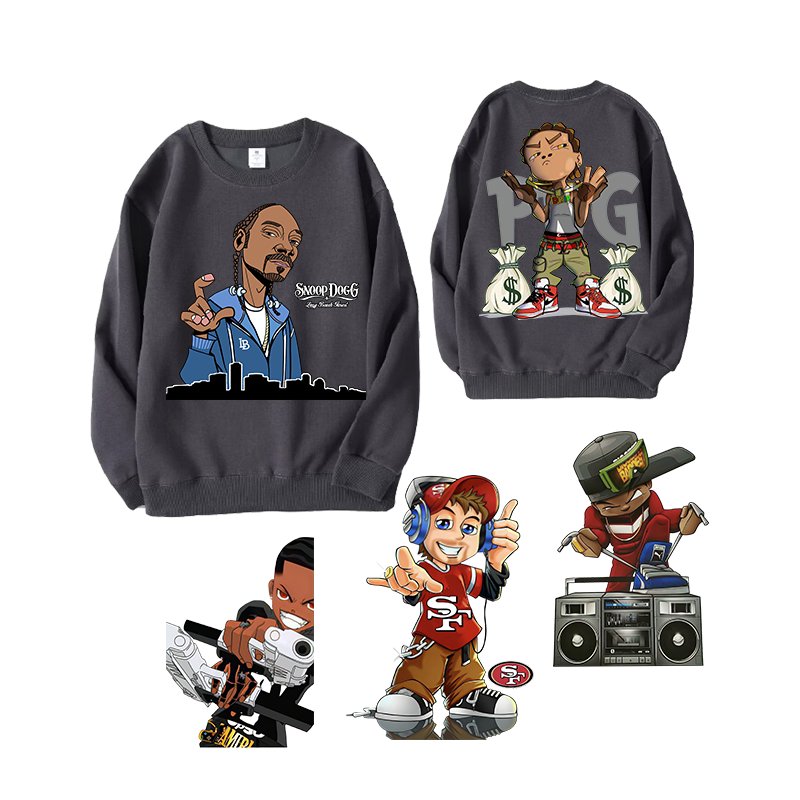 Custom Printing Popular and Fashionable T-shirt Pattern Customization Cartoon Screen Printing Heat Transfer Printing Garment