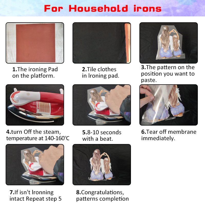 Factory Custom Dtf Transfers Heat Transfer Designs Ready to Press Logo Film Iron On Sticker Heat Transfer Prints On Garments