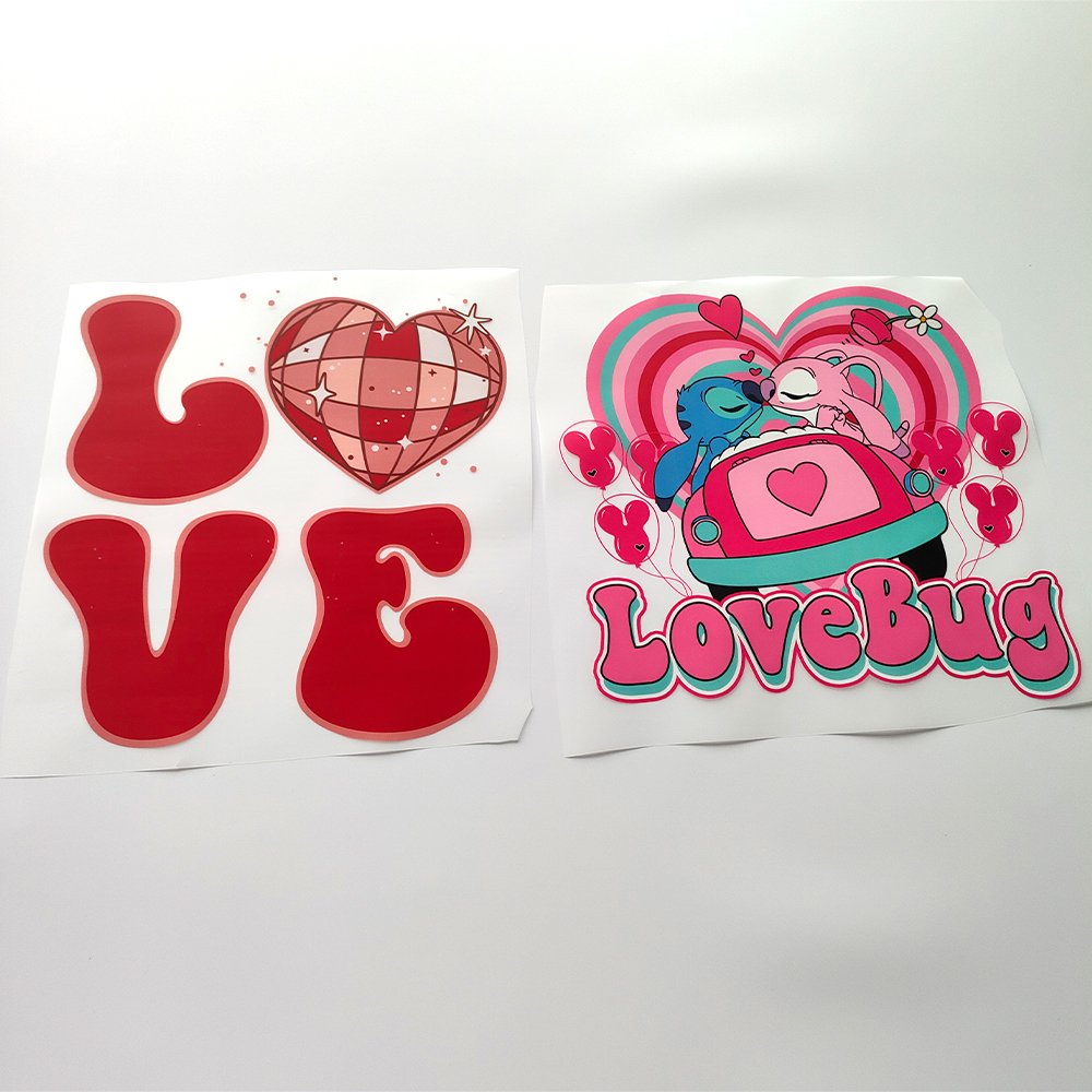 Wholesale Valentine's Day DTF vinyl designs heat transfer printing custom sticker logo dtf heat transfers for t-shirts