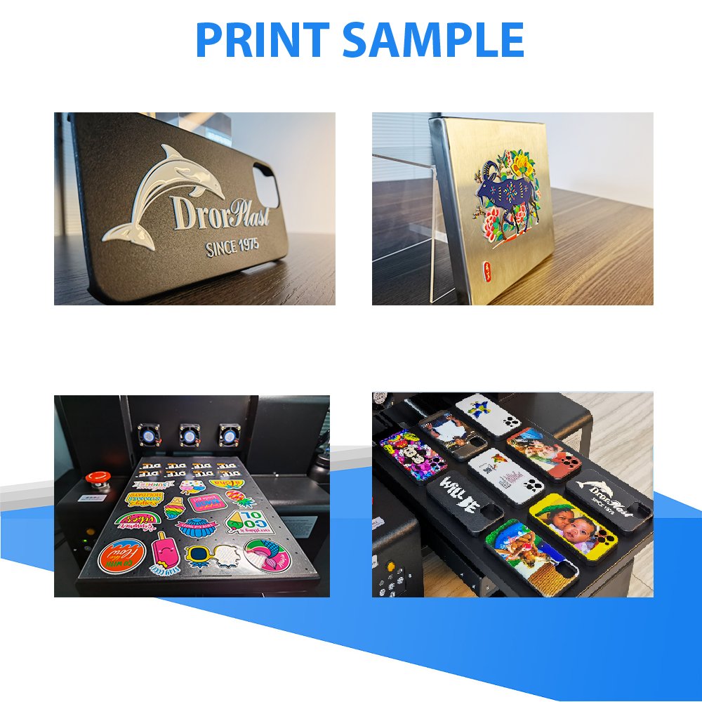 A3 SIZE UVV Glossy DTF Printer UV Varnish Printer PET Film Sticker Heat Transfer Printing Machine 6 Color CMYKWV Flatbed Printer