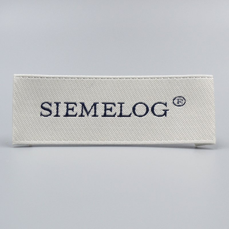 Customize Private High-density Damask Clothing Woven Labels Satin Cloth Main Shirt Neck Tag Garment Label