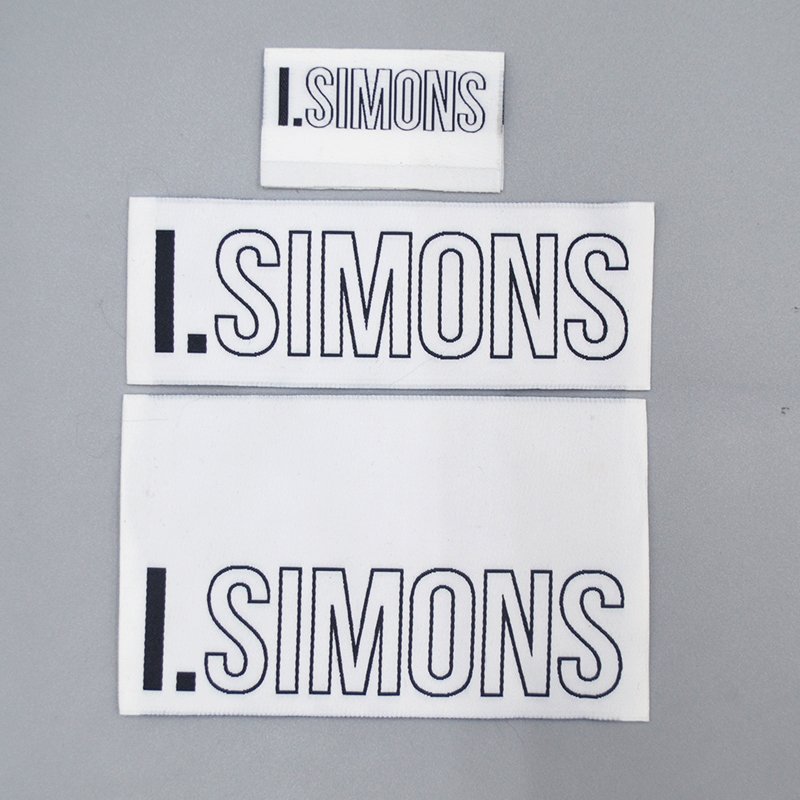 Customize Private High-density Damask Clothing Woven Labels Satin Cloth Main Shirt Neck Tag Garment Label