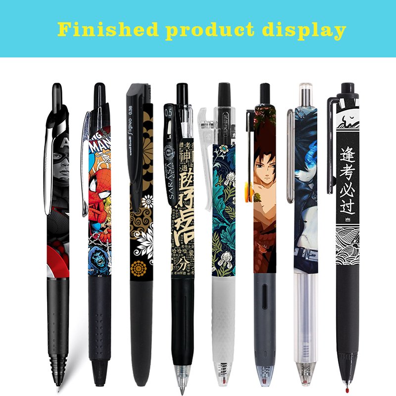 Wholesale Custom Design UV DTF Pen Film Waterproof Vinyl Sticker Bookmark Transfer Printing Ballpoint Pen DIY
