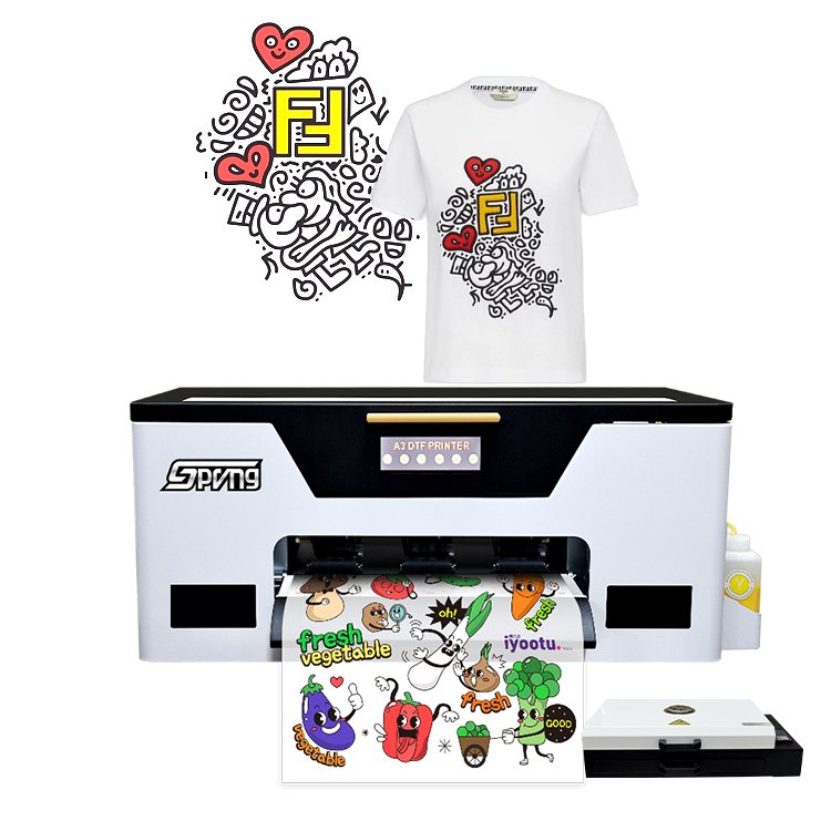 Spring a3 dtf printer 30 cm with shaker in China factory printing machine for t shirt hot sale