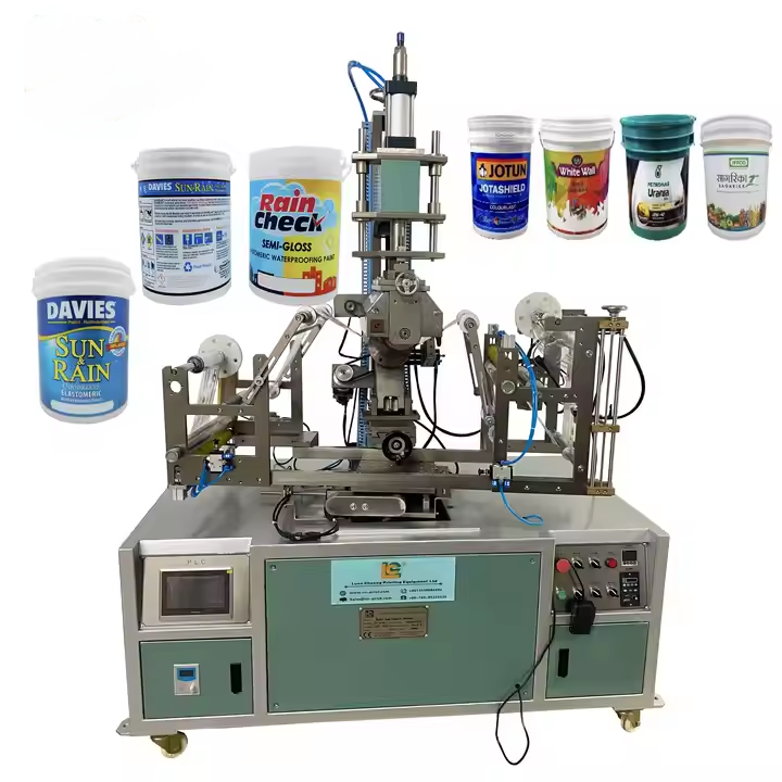 Cylindrical Plastic Paint Bucket Thermal Heat Transfer Printing Machine With PLC Control System