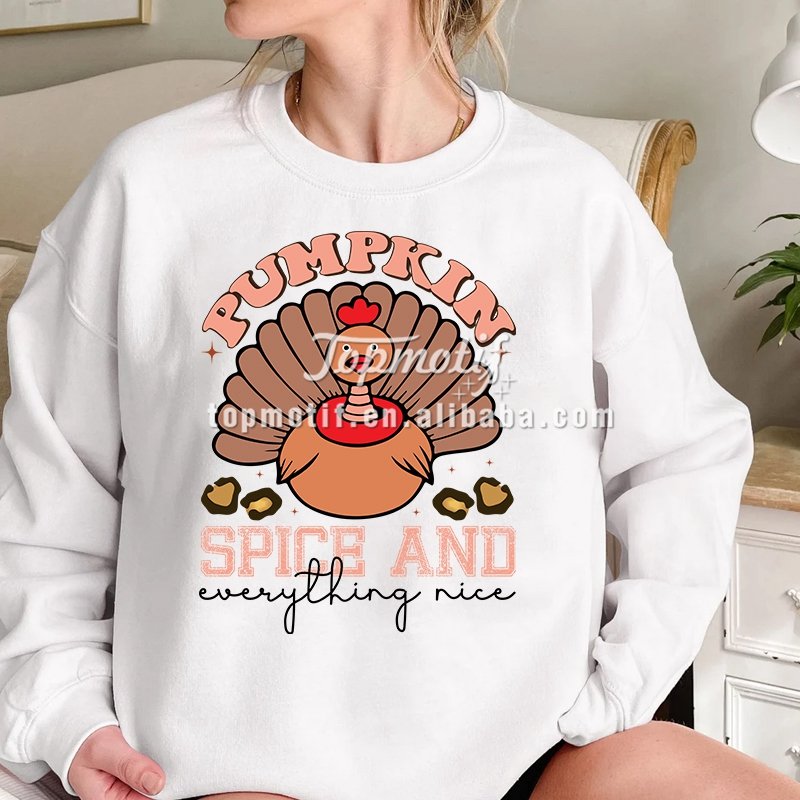 High Quality Custom Pumpkin Turkey Heat Transfer labels Thanksgiving DTF Heat Transfer Designs